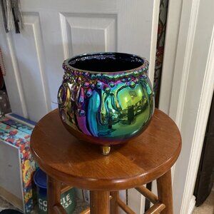 Global Designs Connections Iridescent Cauldron Serving Bowl - NWT